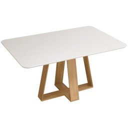 Conj Sala Jantar 170x90 Kiyas Carv Nob Off White Veludo Kraft DJ Moveis - 11