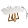 Conj Sala Jantar 170x90 Kiyas Carv Nob Off White Veludo Kraft DJ Moveis - 3