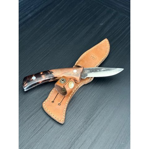 Faca Fox Sg Inox 420c 3” Cabo Madeira e Resina Artesanal com Bainha