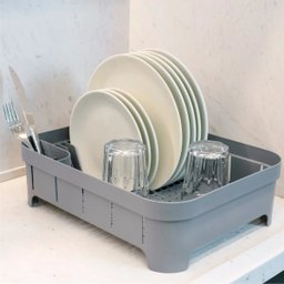 Escorredor de Louça Trium Plástico Vazado Pia Cozinha Pratos Talheres Plástico 40x31x12 Bege ou - 4