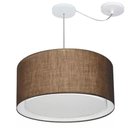 Ver imagem 1 de Lustre Pendente Cilíndrico Com Desvio de Centro Vivare Md-4315 Cúpula em Tecido 50x30cm - Bivolt - C