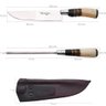 Faca e Chaira para Churrasco Aço Inox 8" Cabo de Osso Madeira - 7