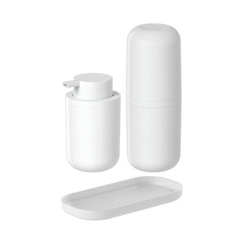 Kit de Banheiro ou 3 Peças Linha Bold com Bandeja para Bancada - Branco