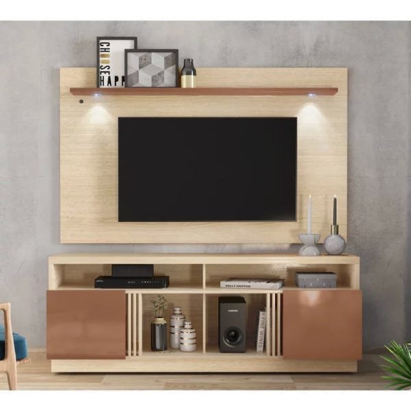 Bancada e Painel Itapuã para TV até 65 Polegadas Carvalho Bianco ...