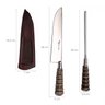 Kit para Churrasco Faca 10" Aço Carbono Chaira e Bainha - 4
