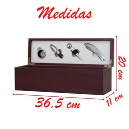 Porta Vinho com 5 Peças Caixa de Madeira - 2