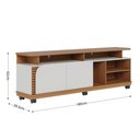 Ver imagem 3 de Bancada Tv de 75'' 2 Portas com Rodízio Ewa 180cm Freijó/off White C04 - D’Rossi