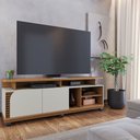 Ver imagem 2 de Bancada Tv de 75'' 2 Portas com Rodízio Ewa 180cm Freijó/off White C04 - D’Rossi