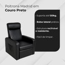 Ver imagem 2 de Poltrona Papai e Mamãe Retrátil Madrid em Courino para Descanso e Amamentação Preto