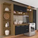 Ver imagem 2 de Armário de Cozinha Suspenso 5 Peças Luisa Boreal/preto - M. Arapongas Boreal/preto Fosco