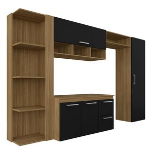 Armário de Cozinha Suspenso 5 Peças Luisa Boreal/preto - M. Arapongas Boreal/preto Fosco