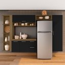 Ver imagem 3 de Armário de Cozinha Suspenso 5 Peças Luisa Boreal/preto - M. Arapongas Boreal/preto Fosco