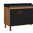 Ver imagem 3 de Gabinete de Cozinha 144cm com 2 Portas e 3 Gavetas Balcão:Avelato/Preto