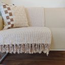 Ver imagem 1 de Manta de Sofá Algodão Grande Tressé Caramelo 1,80 X 2,50