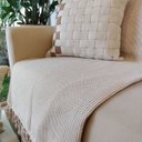 Ver imagem 2 de Manta de Sofá Algodão Grande Tressé Caramelo 1,80 X 2,50