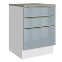 Ver imagem 1 de Balcão de Cozinha 60 Cm 3 Gavetas Branco/cinza Lux Madesa Branco/cinza