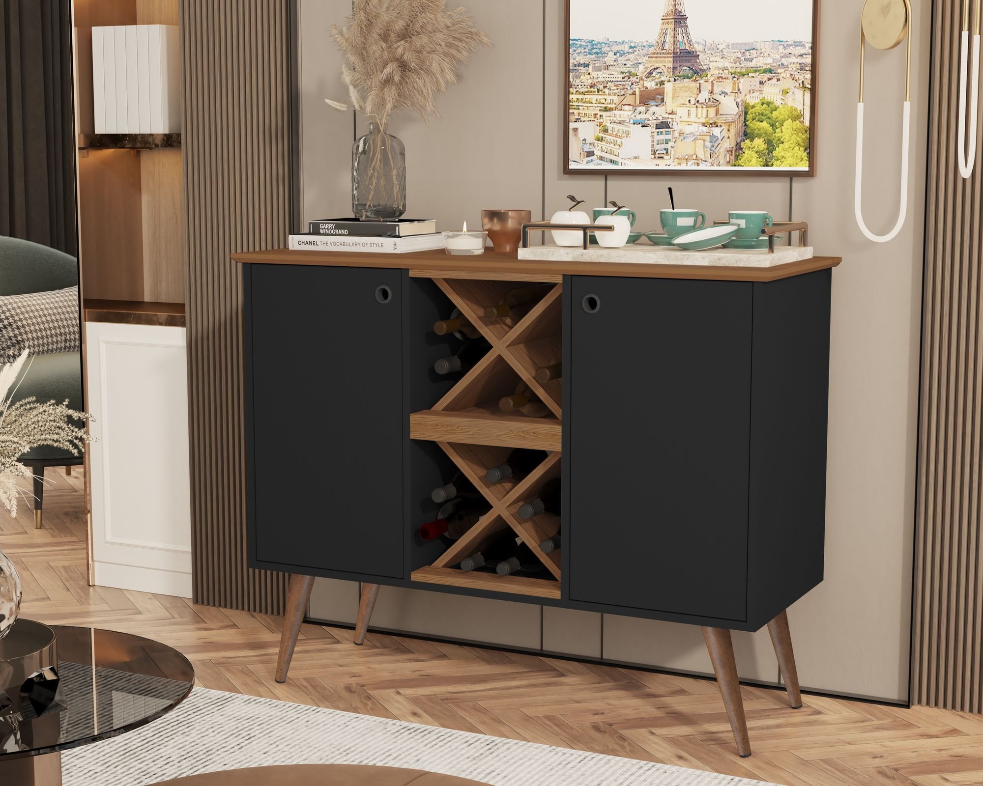 Cantinho Do Café Buffet Elegance Preto/Freijó