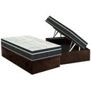 Ver imagem 1 de Cama Box Baú Solteiro: Colchão Molas Bonnel Orthoflex Venezia + Base CRC Suede Brown(88x188)