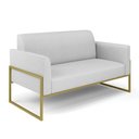 Ver imagem 1 de Sofá Namoradeira Base Industrial Alta Dourado Marisa Linho D03 - D\'rossi Cor A05 Cinza
