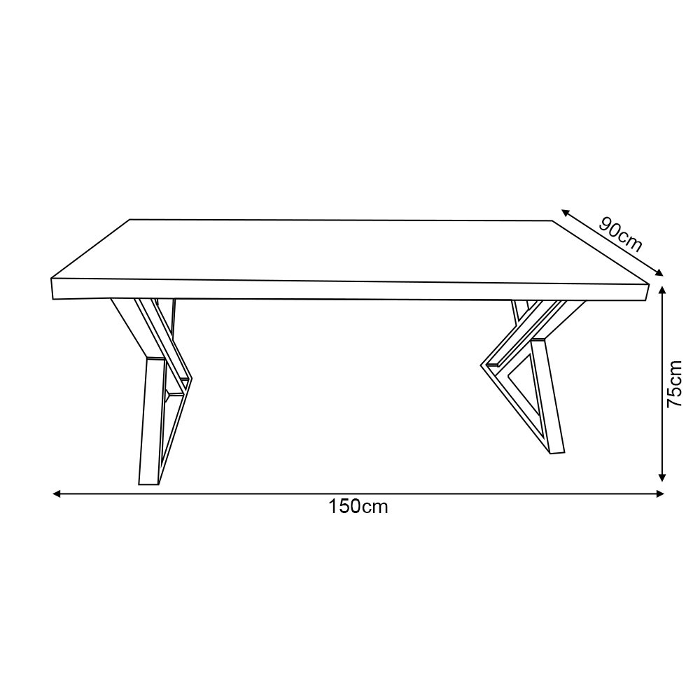 Mesa Industrial para Área Externa Amsterdã com Ferragem Preta 1,50m - 4