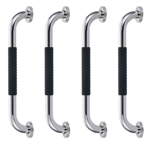Barra de Apoio Inox 40cm Suporte Antiderrapante Kit 4 Unidades Idoso Banheiro Box Gestante Criança C
