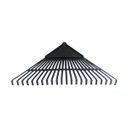 Ver imagem 2 de Kit 6 Vassoura Jardim Plástica Preta 22 Dentes com Cabo