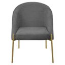 Ver imagem 2 de Banqueta Poltrona Lua Pé Metal Bouclê Ideal para Sala Penteadeira ou Salão:cinza Grafite