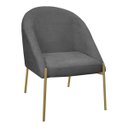 Ver imagem 1 de Banqueta Poltrona Lua Pé Metal Bouclê Ideal para Sala Penteadeira ou Salão:cinza Grafite
