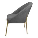 Ver imagem 3 de Banqueta Poltrona Lua Pé Metal Bouclê Ideal para Sala Penteadeira ou Salão:cinza Grafite