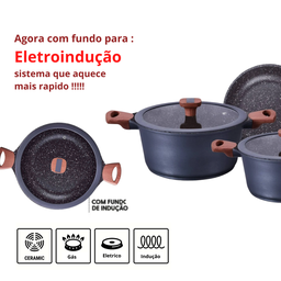 Jogo de Panelas Cerâmica Antiaderente Titanium 3 Peças Mta - 4