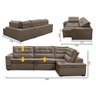 Sofá de Canto Retrátil e Reclinável com Molas LD 3,00x2,00m Viviane Suede Capuccino Madelina - 2