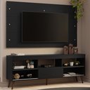 Ver imagem 1 de Rack com Painel para Tv até 65 Polegadas com Pés Preto Detroit Madesa