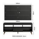 Ver imagem 3 de Rack com Painel para Tv até 65 Polegadas com Pés Preto Detroit Madesa