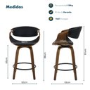 Ver imagem 7 de Kit 2 Banquetas Nicole Media Giratória com Assento em Madeira Laminada e Apoio para Pés