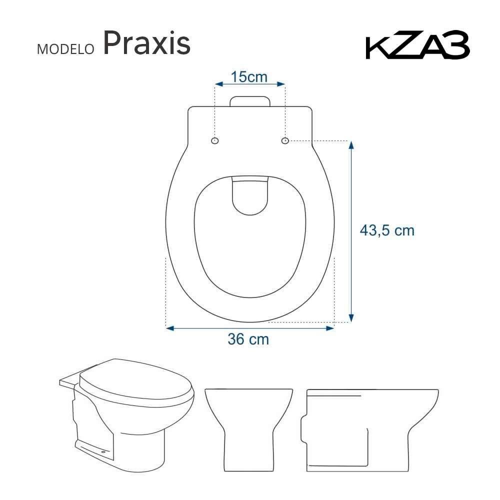 Assento Sanitário com Fechamento Lento Praxis Branco para Vaso Kza3 - 3