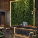 Ver imagem 2 de 10 Quadros Artificial Folhagem Samambaia Realista Parede Verde Muro Inglês Jardim Interno Decoração