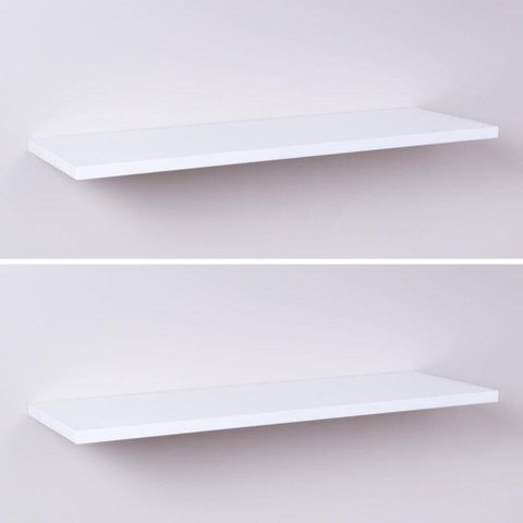 Kit com 2 Prateleiras 60 X 20cm Suporte Invisivel - Cor Branco