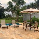 Ver imagem 2 de Kit 2 Chaises 1 Mesa 4 Cadeiras 1 Mesinha Ombrelone com Base Marrom