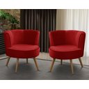 Ver imagem 1 de Kit 2 Poltronas para Sala Decorativa Isa Suede Vermelho Adonai Estofados