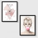 Ver imagem 1 de Kit 2 Quadros Decorativos Brigitte Bardot 45x34cm - com vidro:Madeira preta