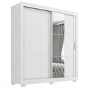 Ver imagem 1 de Guarda Roupa Casal 2 Portas de Correr com Espelho Titan 196 cm Branco Absoluto Zanz