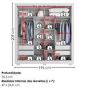Ver imagem 3 de Guarda Roupa Casal 2 Portas de Correr com Espelho Titan 196 cm Branco Absoluto Zanz