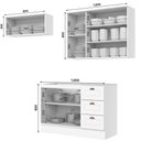 Ver imagem 3 de Cozinha Completa Americana 4 Peças com Balcão 120cm Branco sem Tampo - Móveis Henn