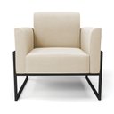 Ver imagem 3 de Poltrona Base Industrial Alta Preto Marisa Suede D03 - D’Rossi Bege