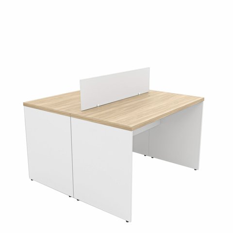 Estação de Trabalho 2 Lugares Mesa de Escritório 140x60 Netmobil - Dubai/Branco
