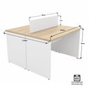 Ver imagem 2 de Estação de Trabalho 2 Lugares Mesa de Escritório 140x60 Netmobil - Dubai/Branco
