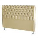 Ver imagem 2 de Cabeceira de Cama Box Jully Casal 140 Cm Botão Strass Suede Bege do Lar Móveis