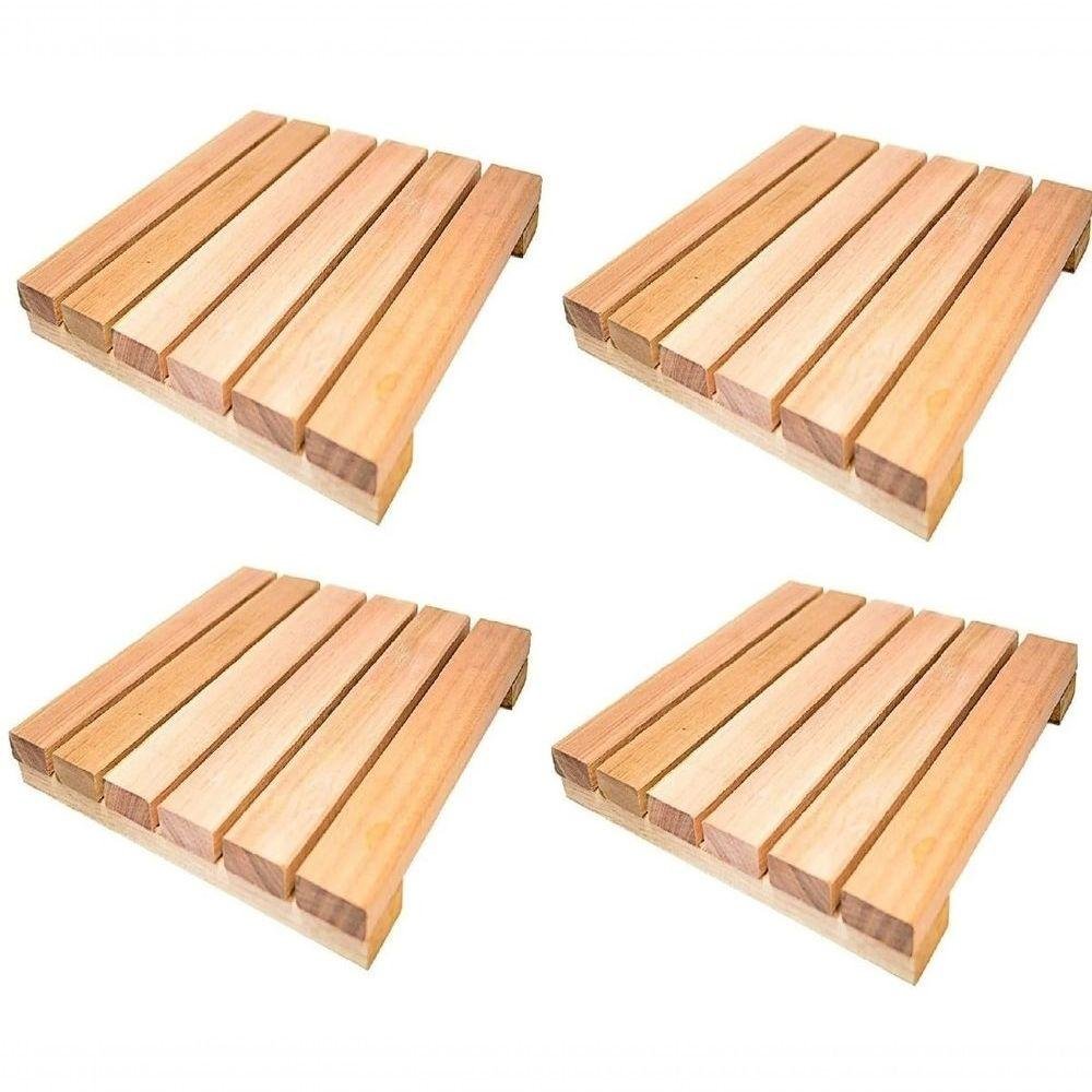 Deque Básico 50x50cm Madeira Pinus Reforçado para Garagem - 3