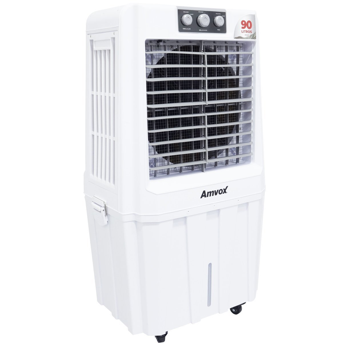 Climatizador Ar 90l Frio Industrial Portátil Evaporativo Umidificador Branco Amvox Acl 9022 (110v)