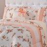 Kit Edredom com Almofada Alice Floral Salmão Queen 07 Peças - 2